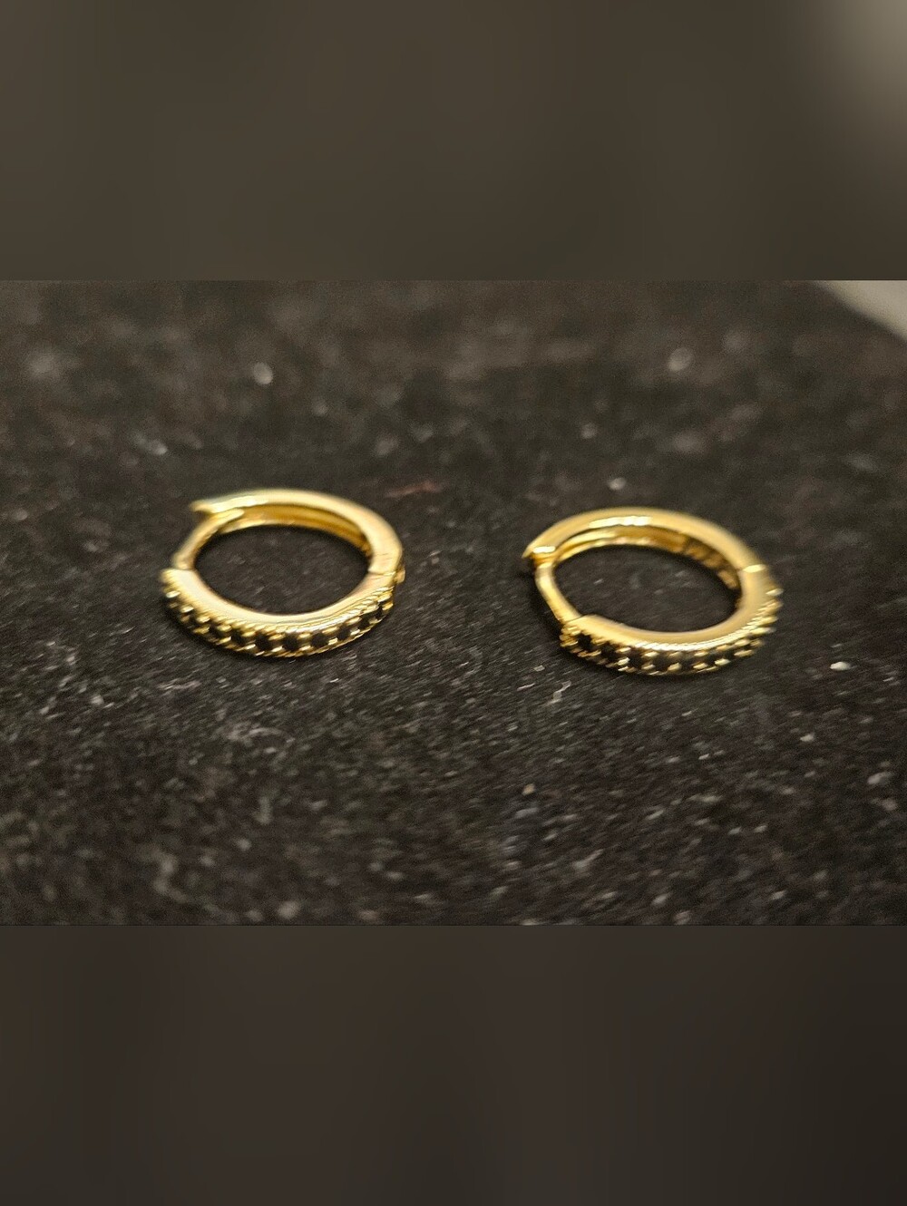 Gold Tone Pave Huggie Hoop Earrings - Women Jewelry